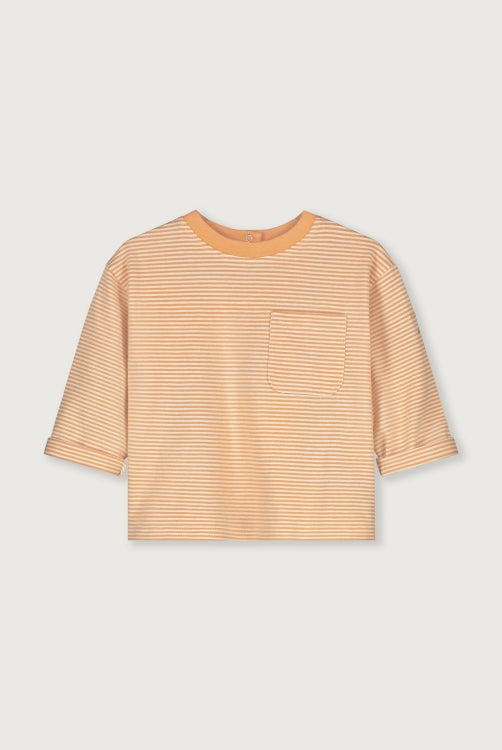 baby pocket t-shirt long sleeves - melon cream