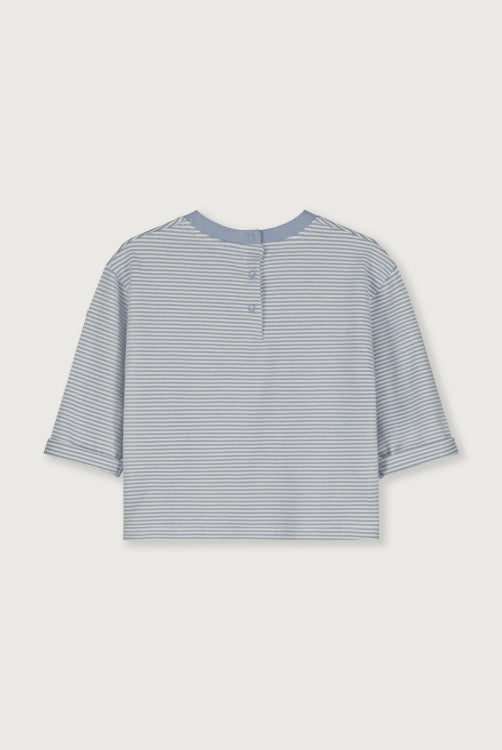 baby pocket t-shirt long sleeves - stone grey cream
