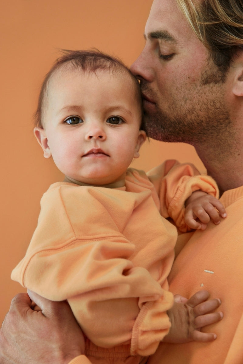 baby dropped shoulder sweater - melon