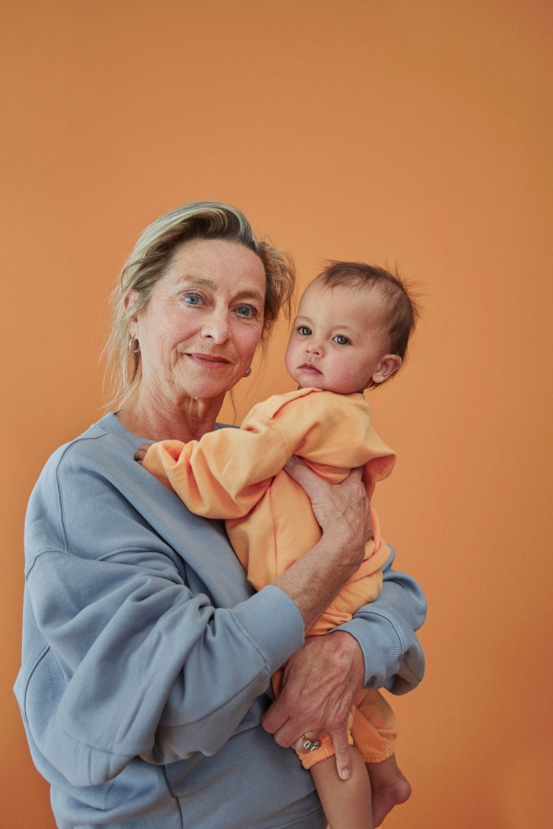 baby dropped shoulder sweater - melon