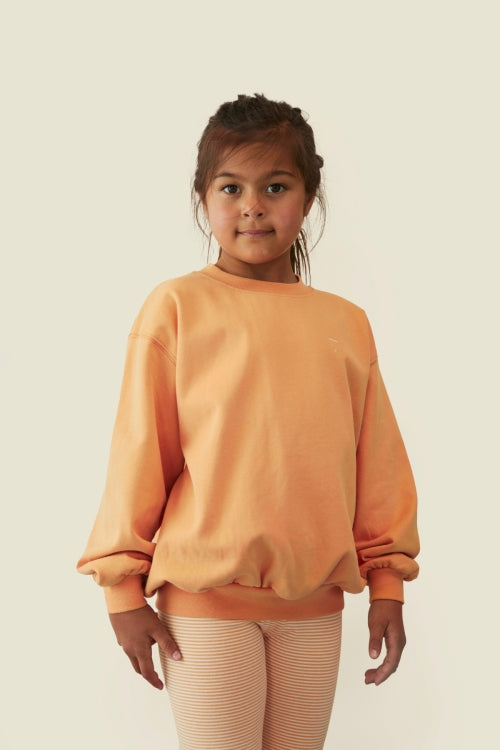 kids dropped shoulder sweater - melon