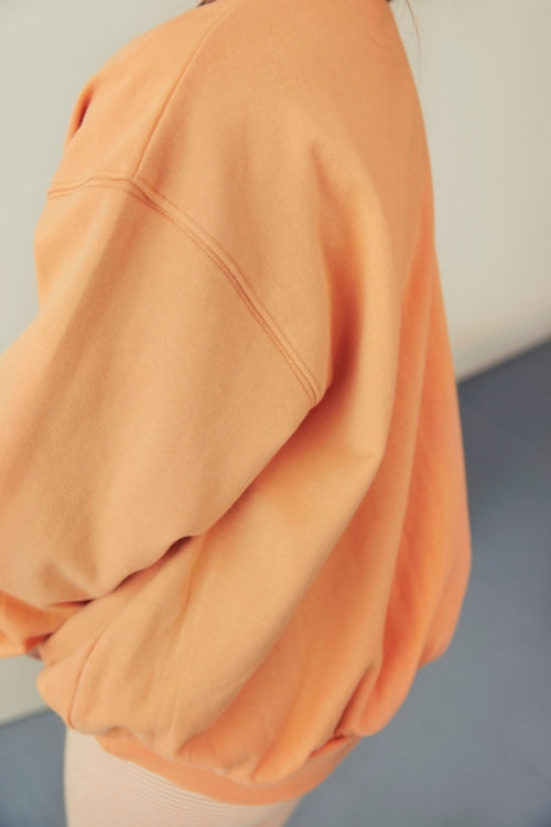 kids dropped shoulder sweater - melon