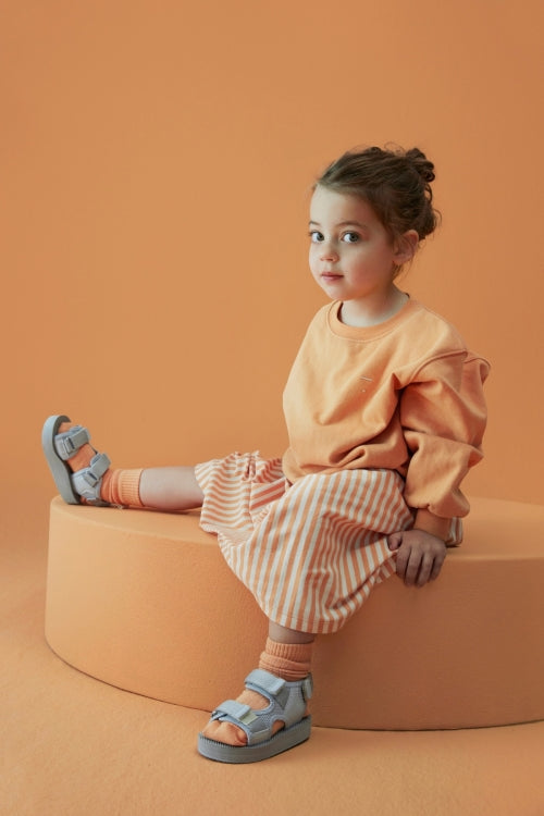 kids dropped shoulder sweater - melon