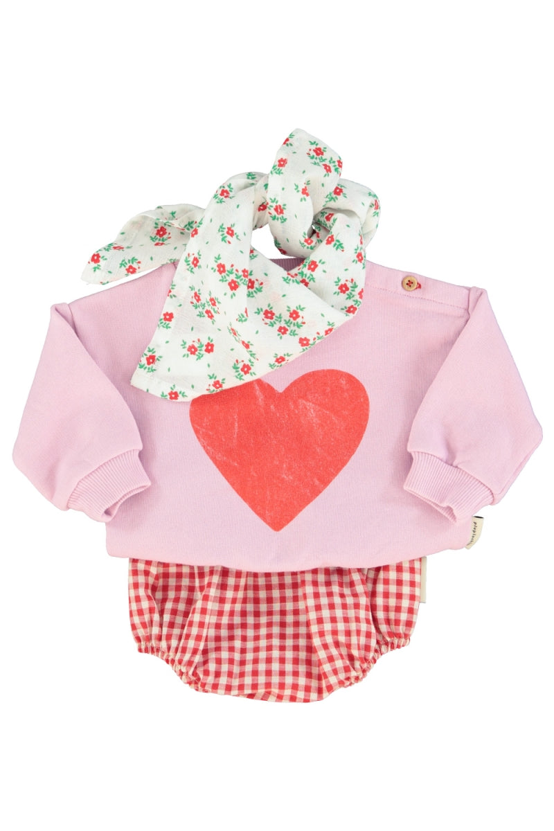 baby bloomer - red & ecru checkered
