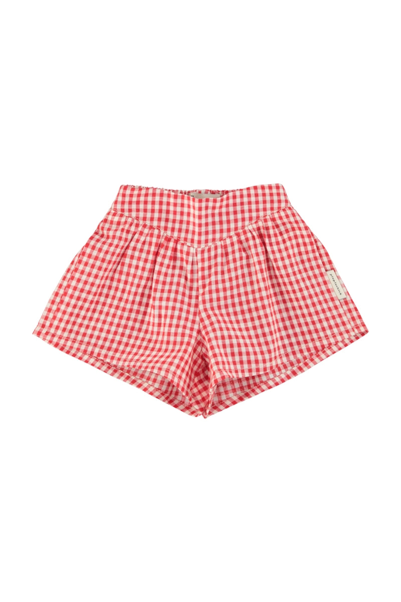 shorts - red & ecru checkered