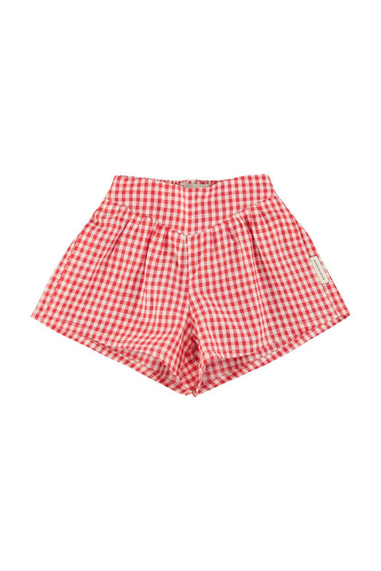 shorts - red & ecru checkered