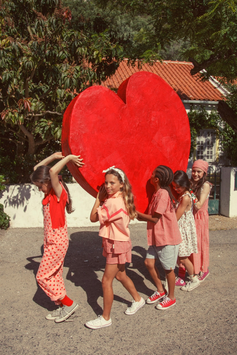 shorts - red & ecru checkered