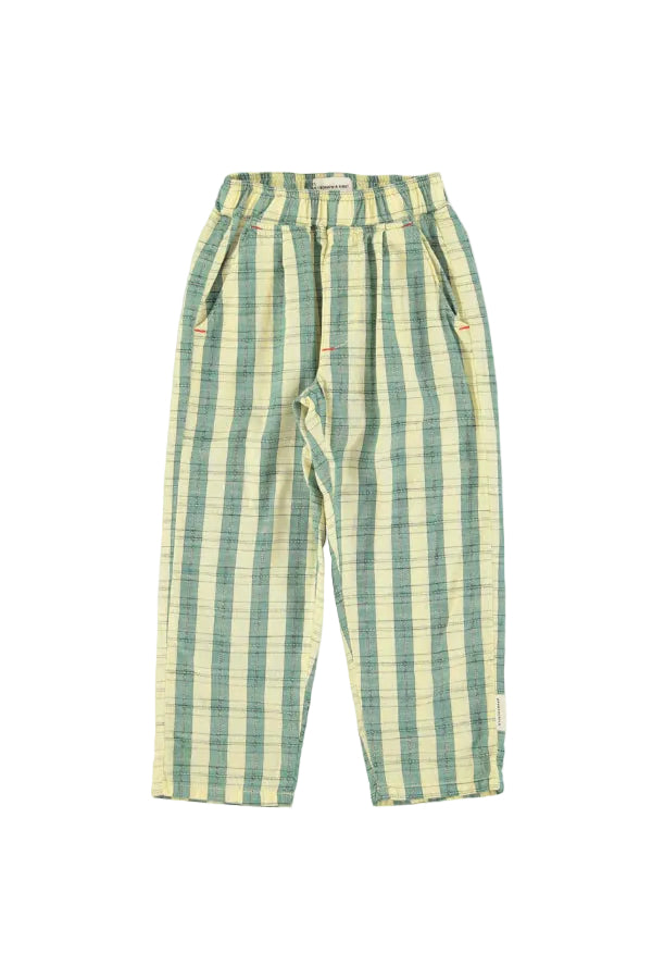 unisex trousers - light yellow checkered