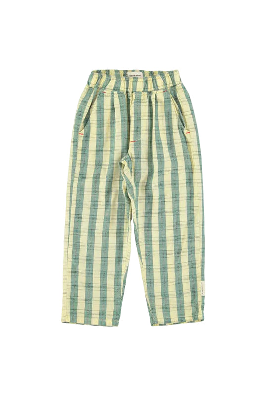 unisex trousers - light yellow checkered