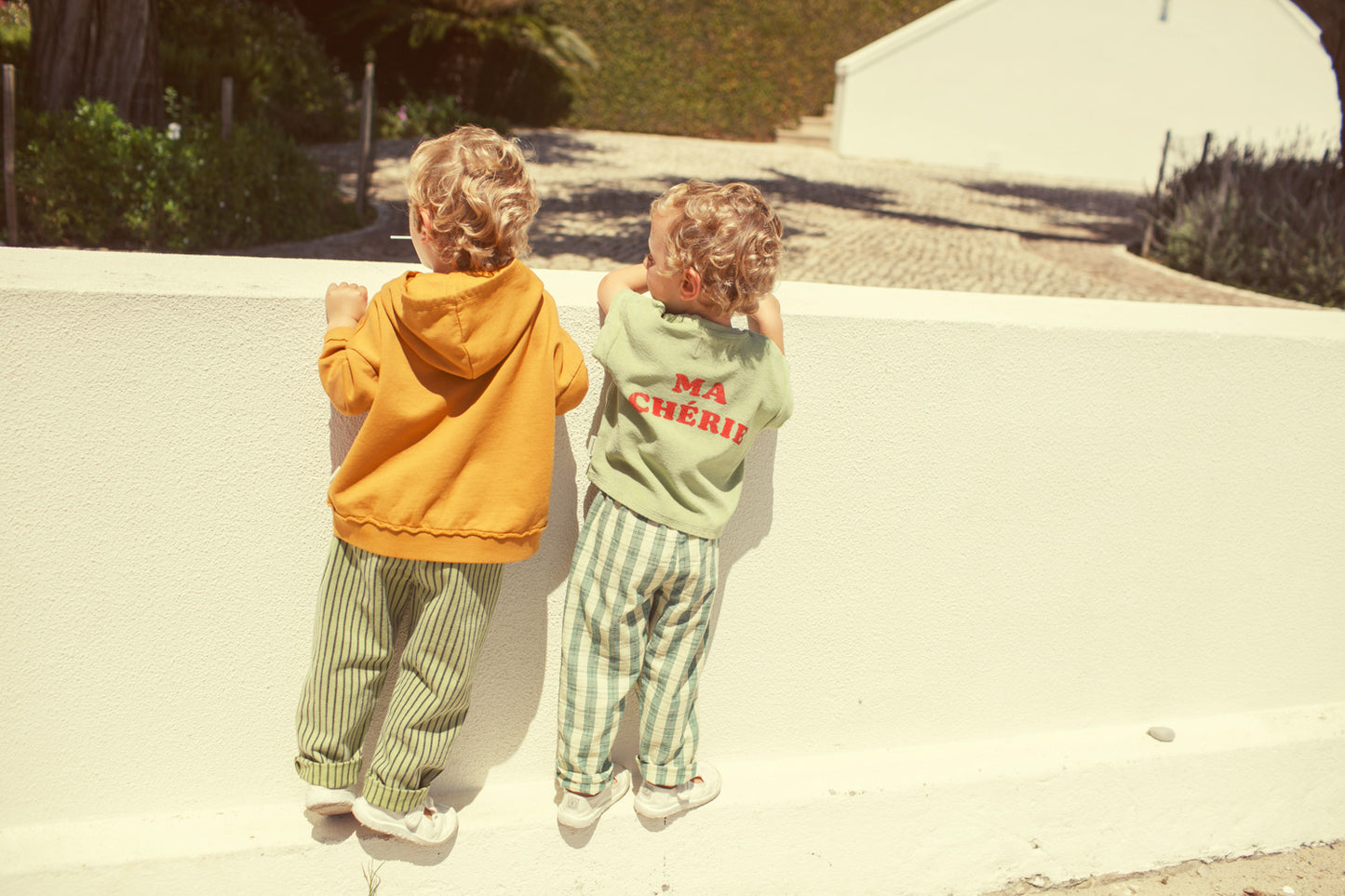 unisex trousers - light yellow checkered