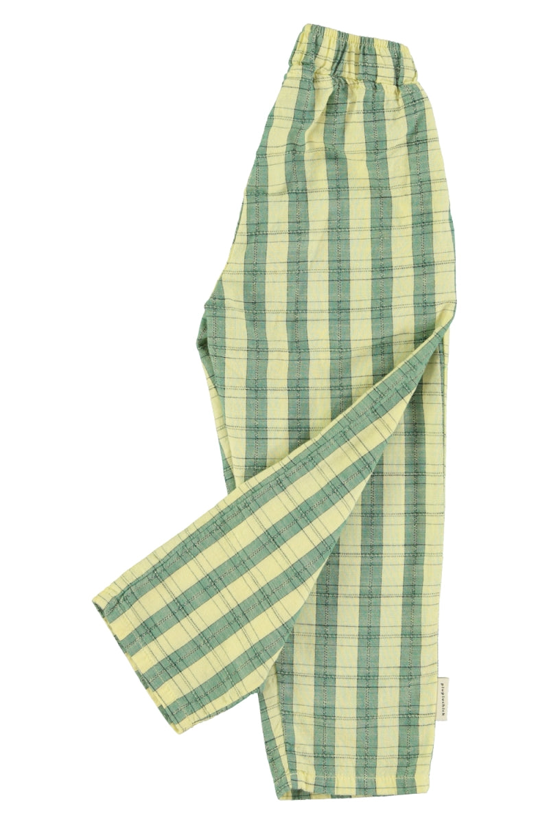 unisex trousers - light yellow checkered