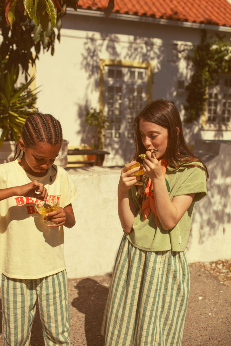 unisex trousers - light yellow checkered