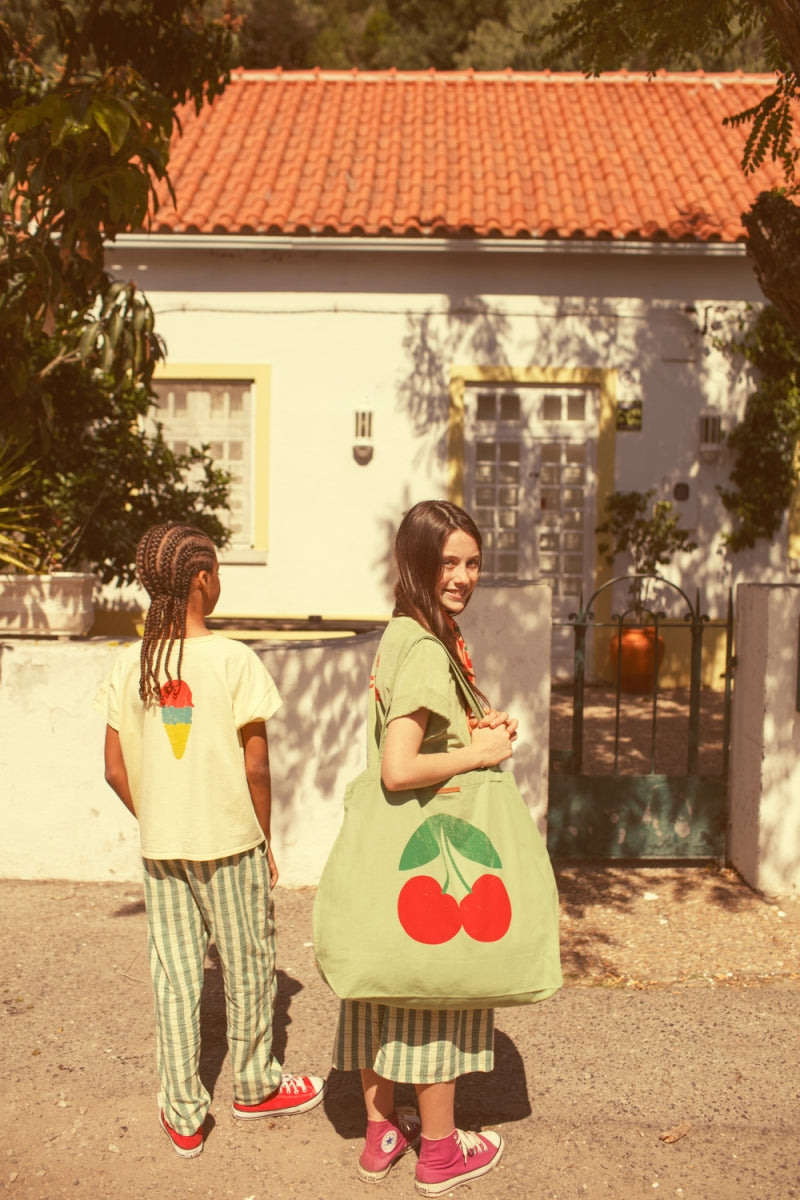 unisex trousers - light yellow checkered