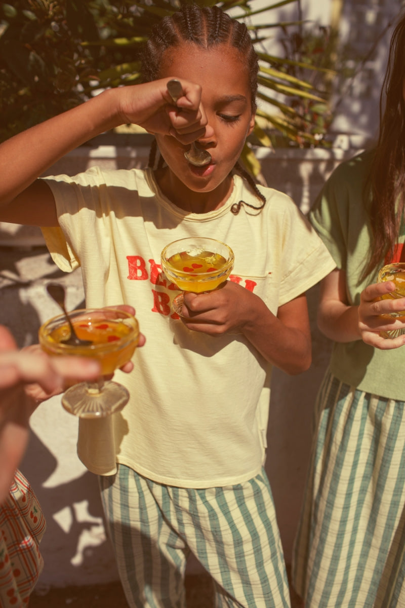 unisex trousers - light yellow checkered