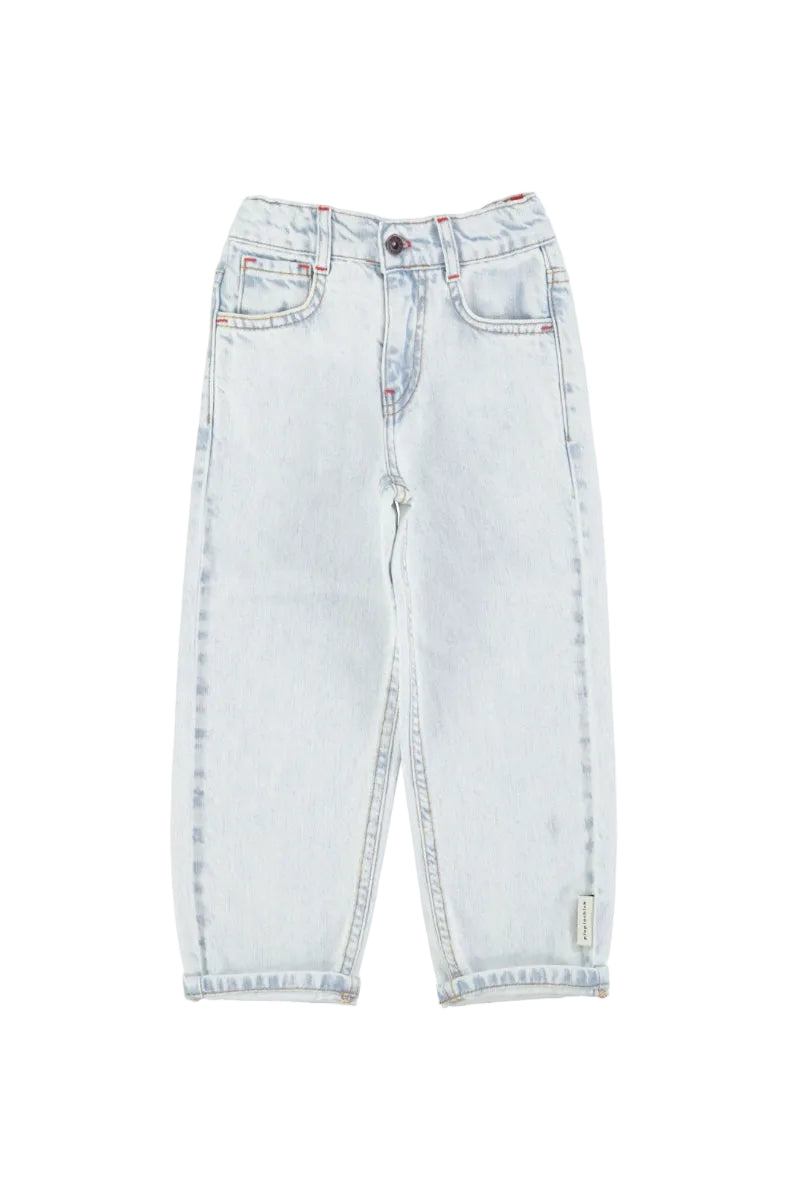 unisex trousers - washed light blue denim