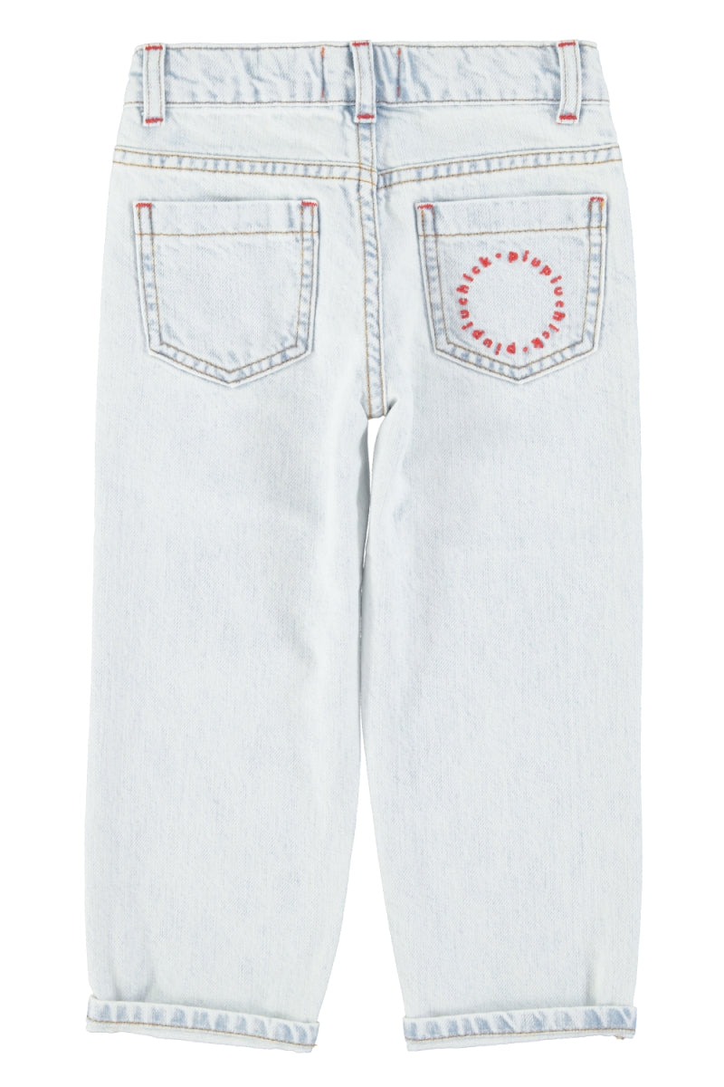 unisex trousers - washed light blue denim