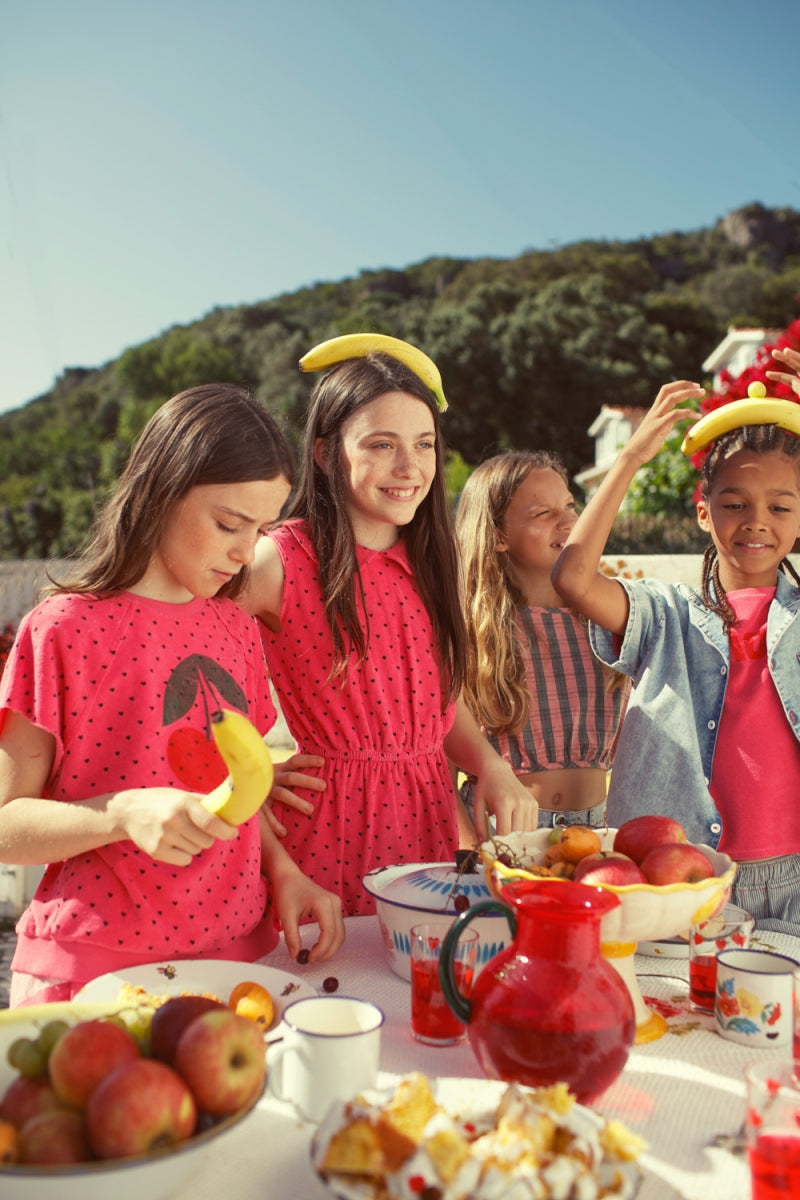 sleeveless top - pink with amour print