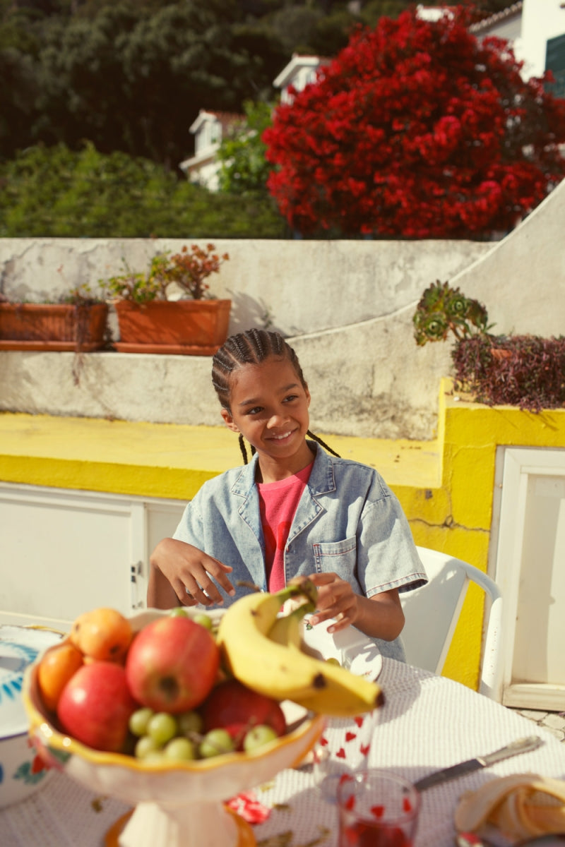sleeveless top - pink with amour print