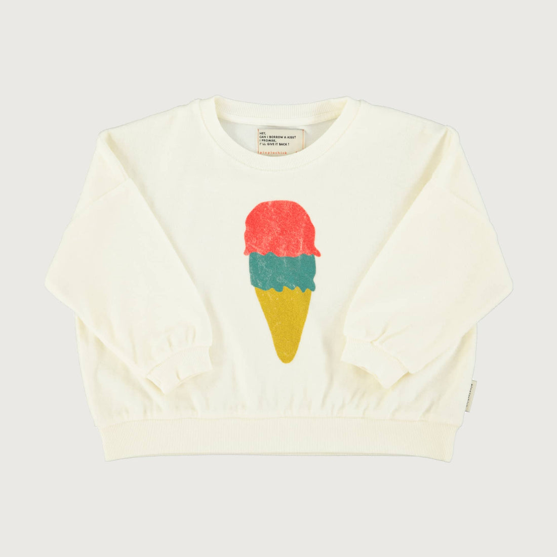 sweatshirt - ecru with ice cream print