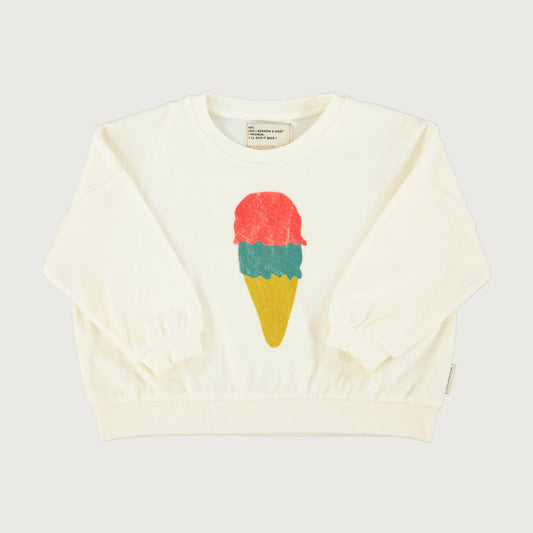 sweatshirt - ecru with ice cream print