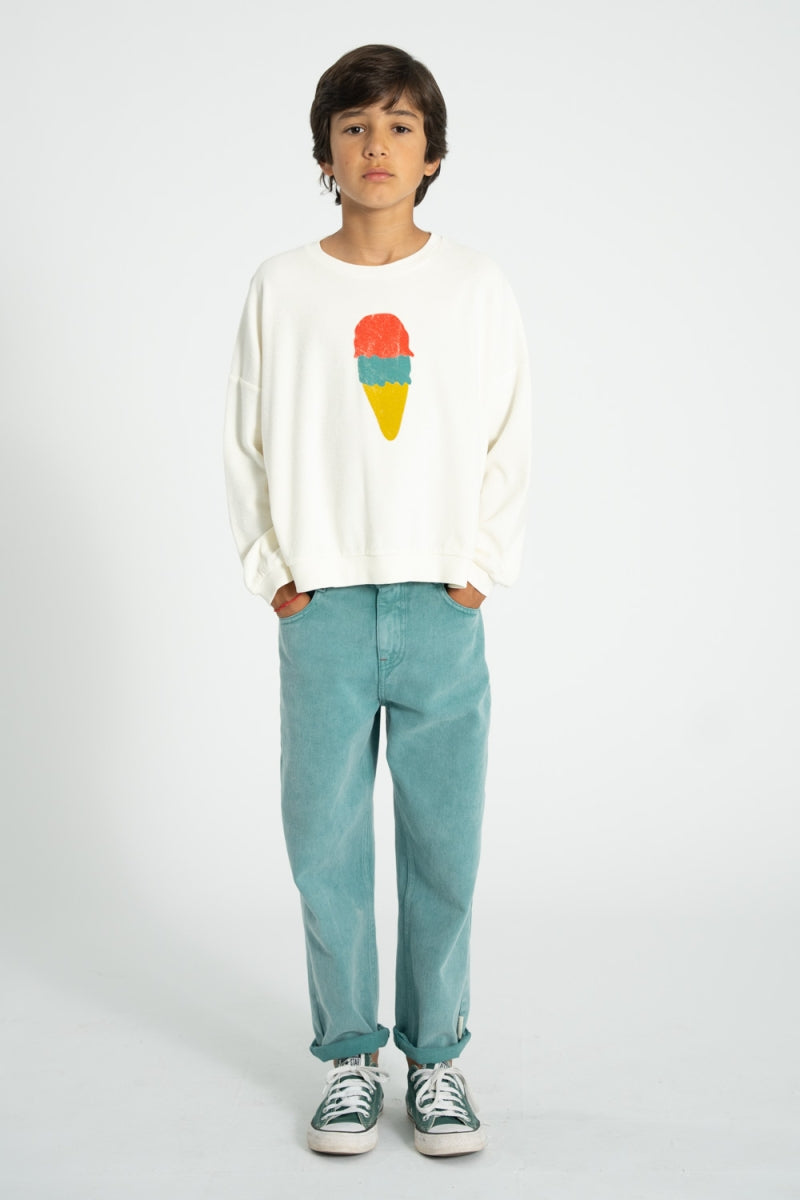 sweatshirt - ecru with ice cream print