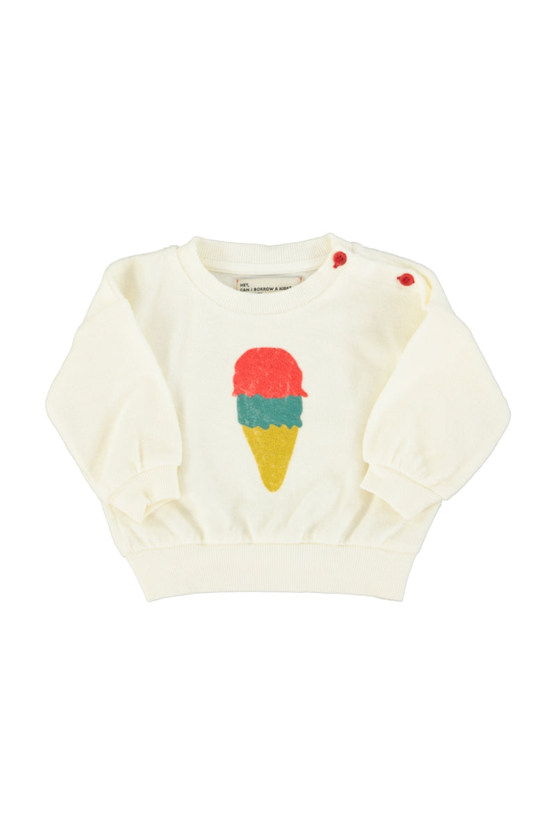 sweatshirt - ecru with ice cream print