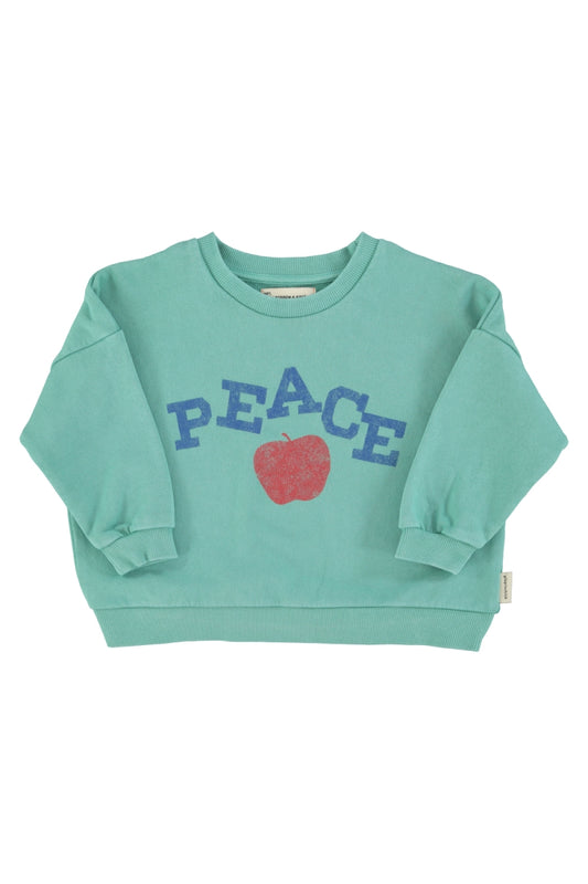 sweatshirt - turquoise with peace print