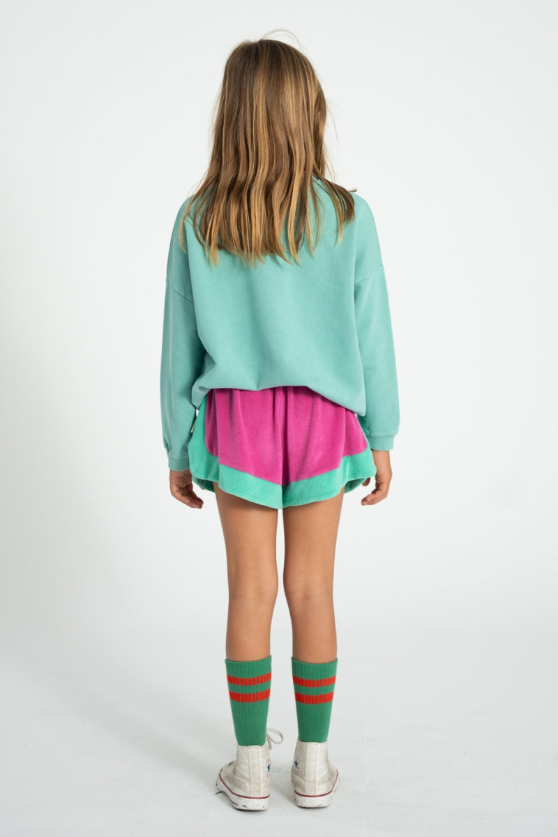 sweatshirt - turquoise with peace print