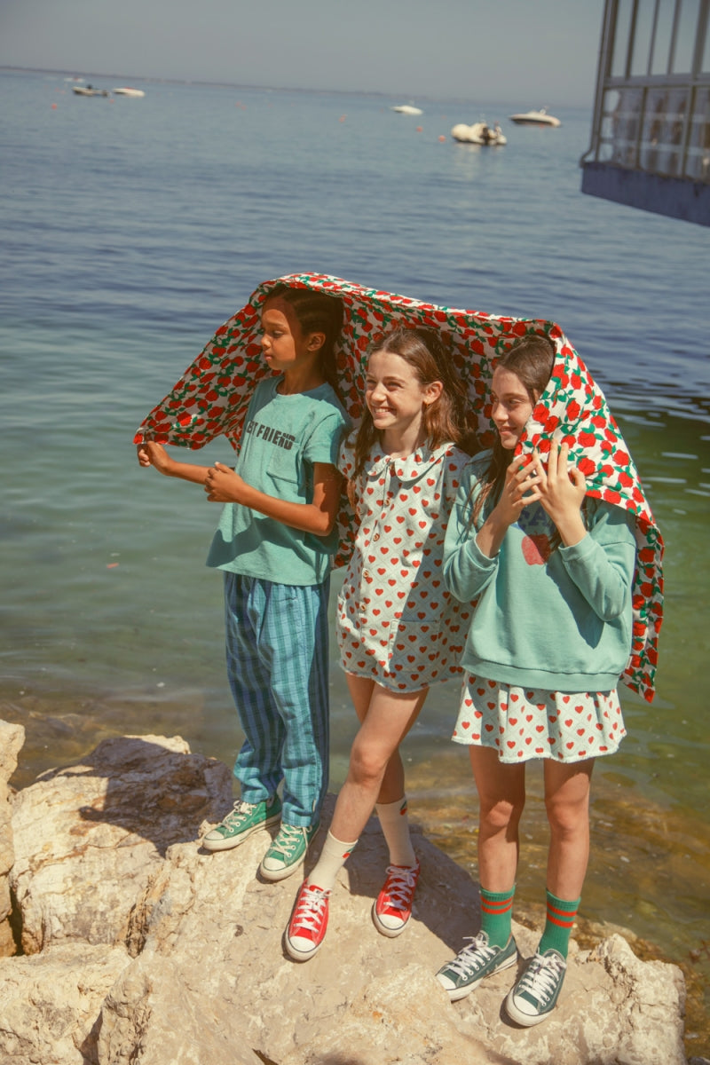 sweatshirt - turquoise with peace print