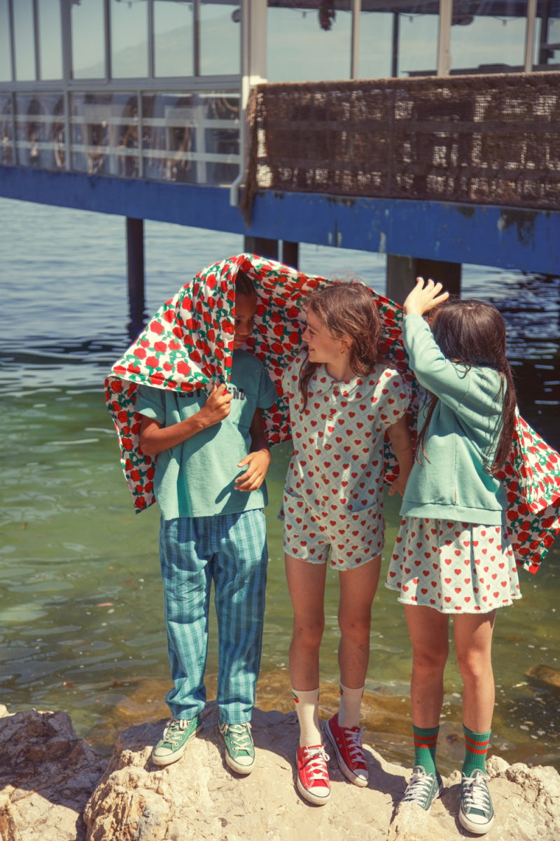 sweatshirt - turquoise with peace print