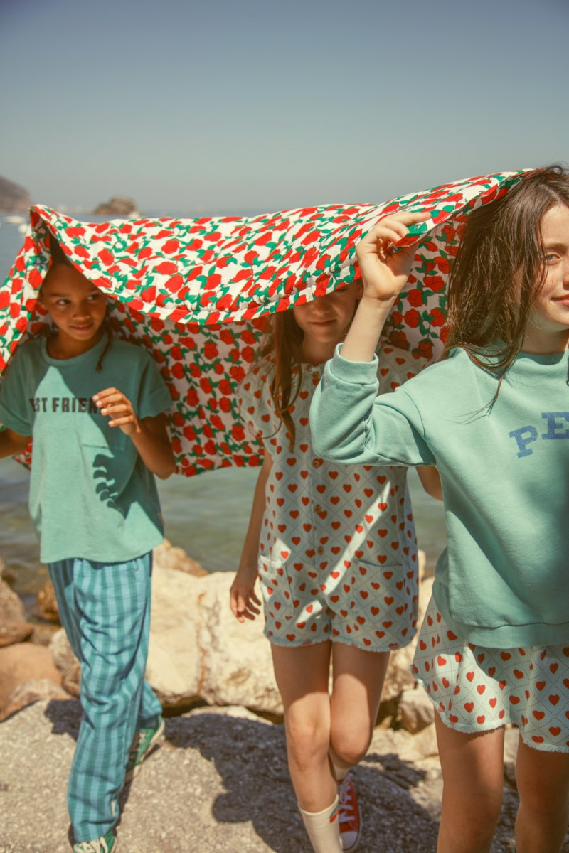 sweatshirt - turquoise with peace print