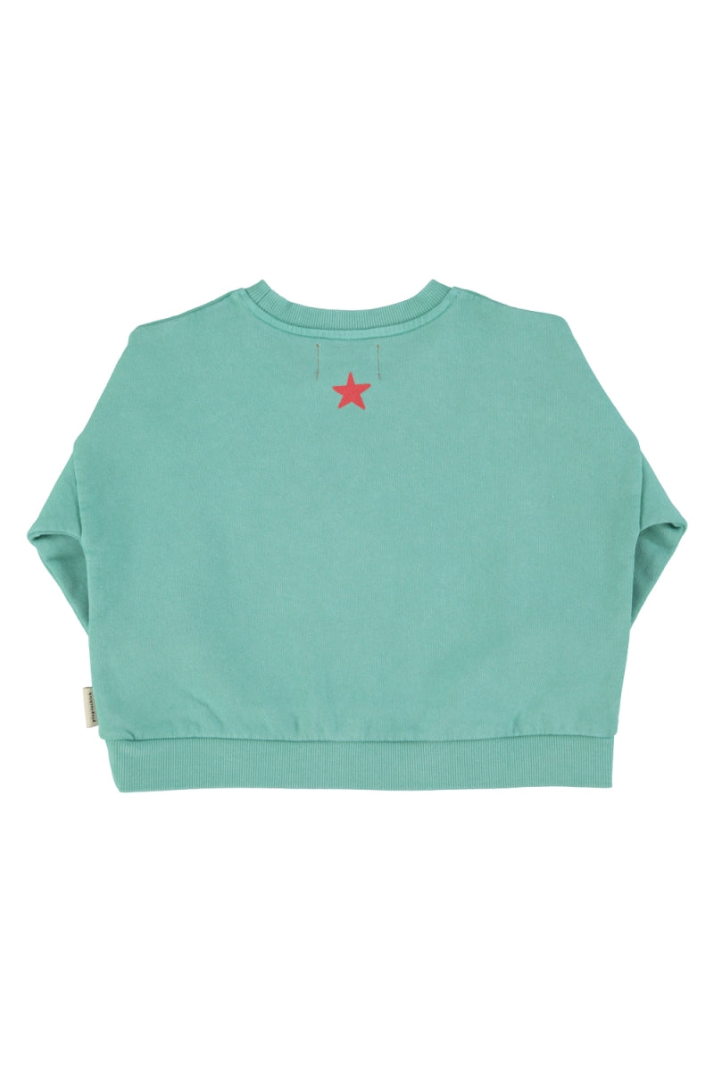 sweatshirt - turquoise with peace print