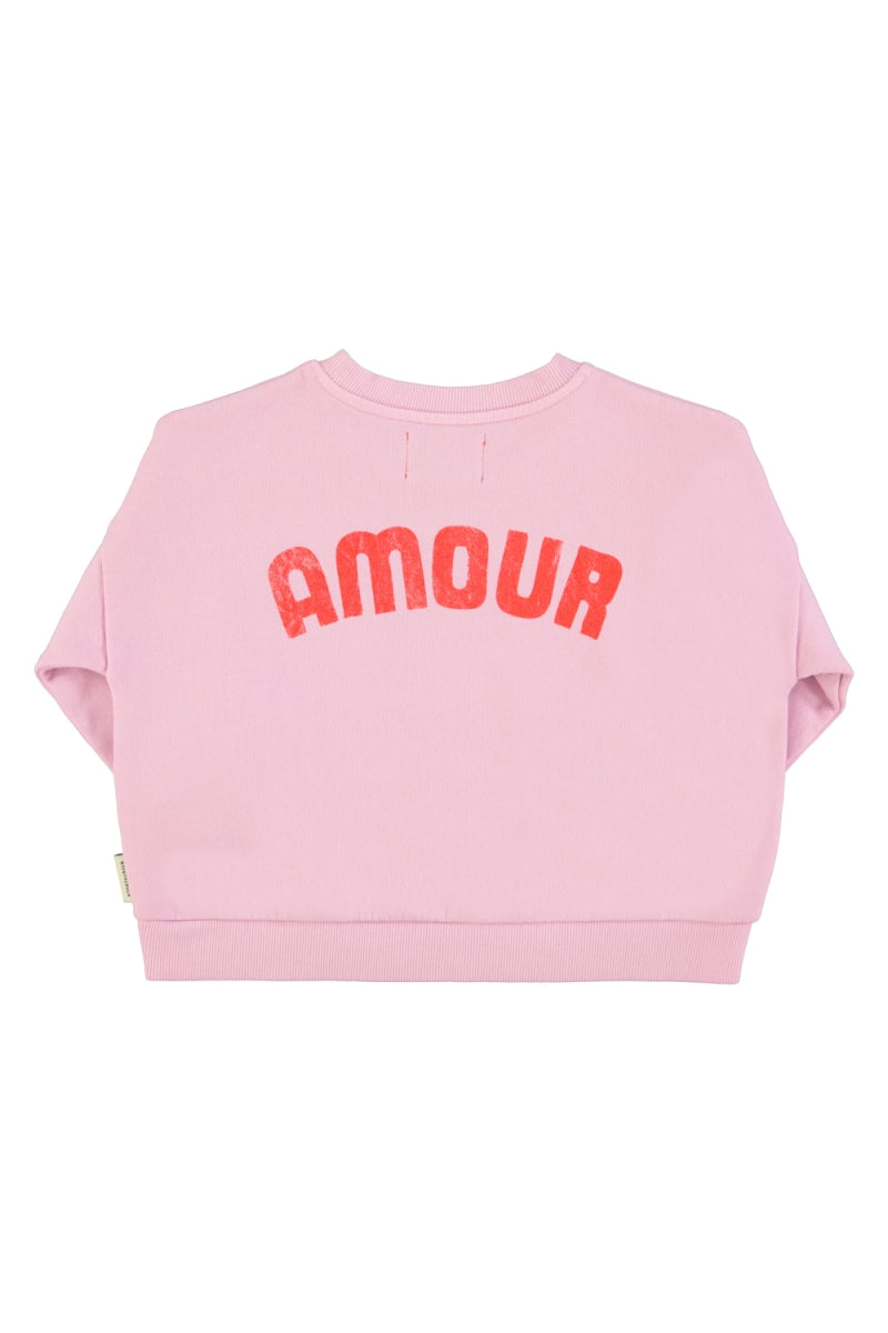 sweatshirt - lilac with red heart print