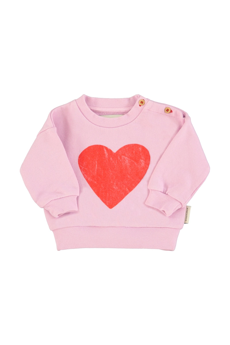 sweatshirt - lilac with red heart print