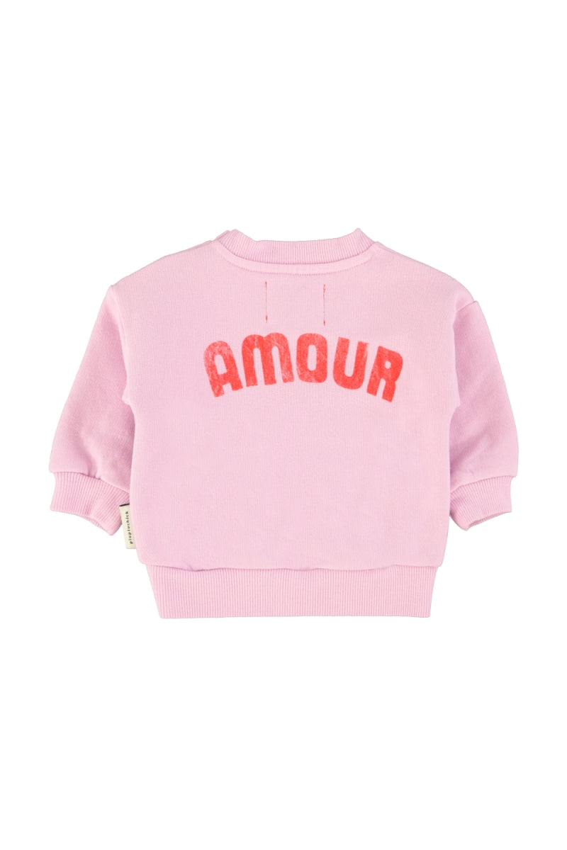 sweatshirt - lilac with red heart print