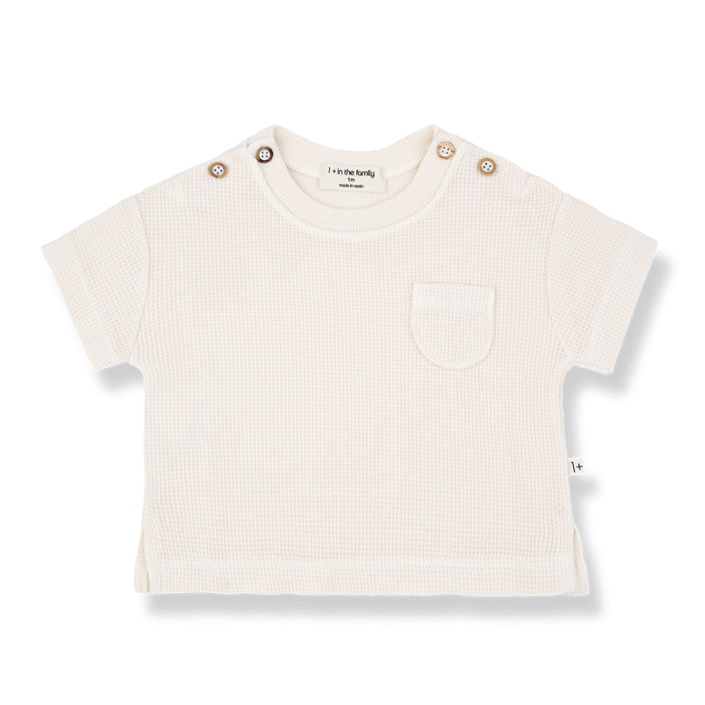 delion waffle jersey shirt - ecru