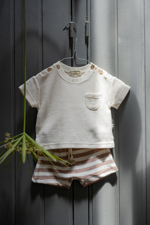 delion waffle jersey shirt - ecru