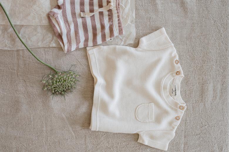 delion waffle jersey shirt - ecru