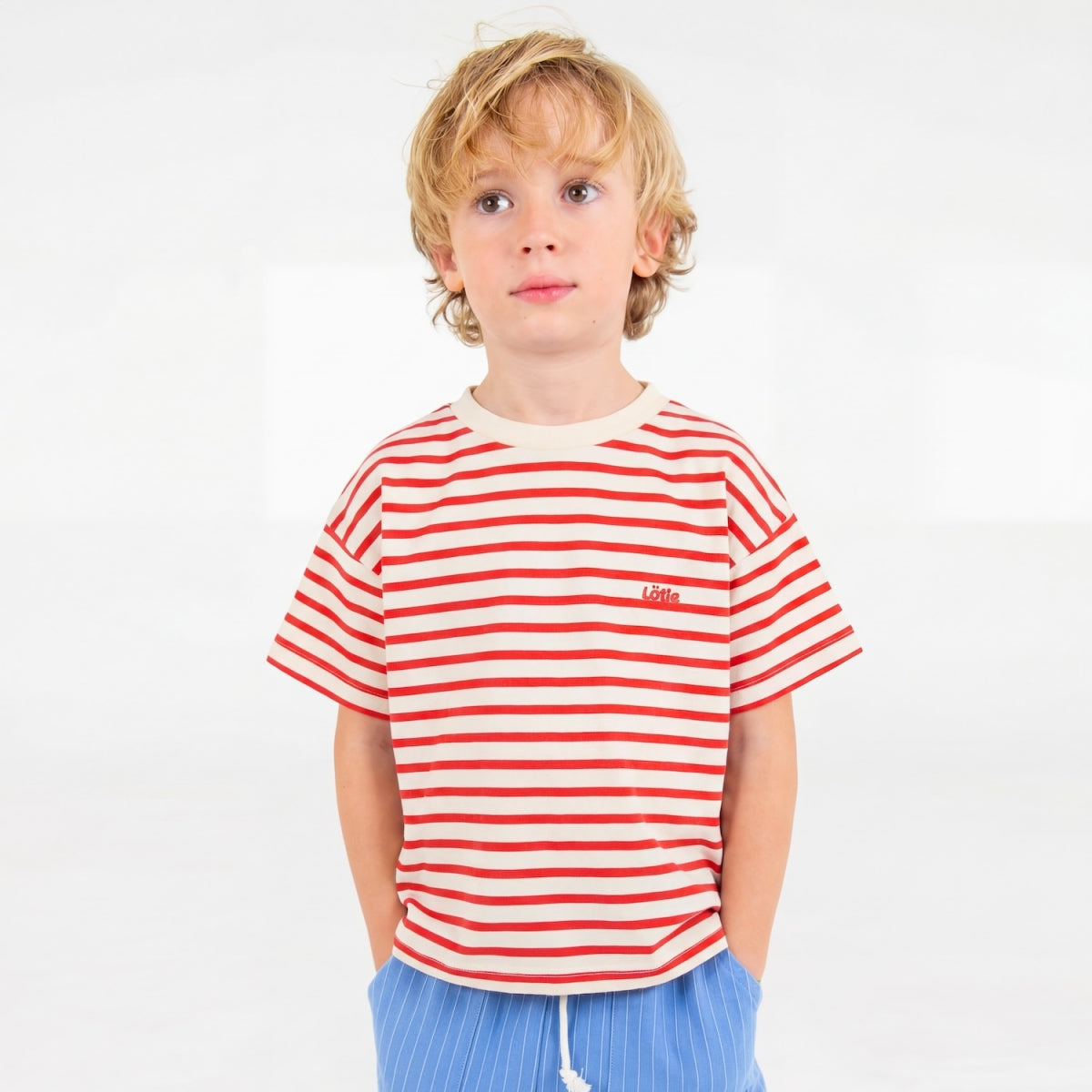 tshirt - stripes lotie - off white & red 1/2Y