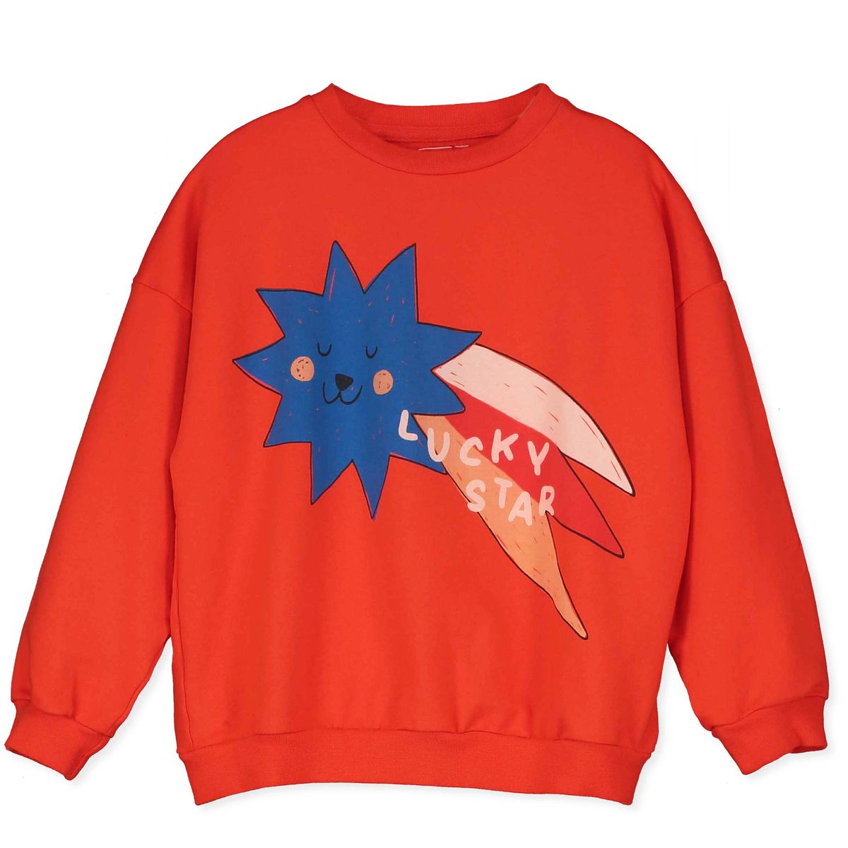 sweatshirt - big lukcy star - coral red
