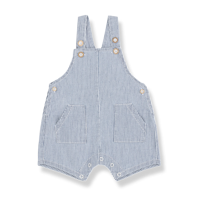 denim striped short dungaree