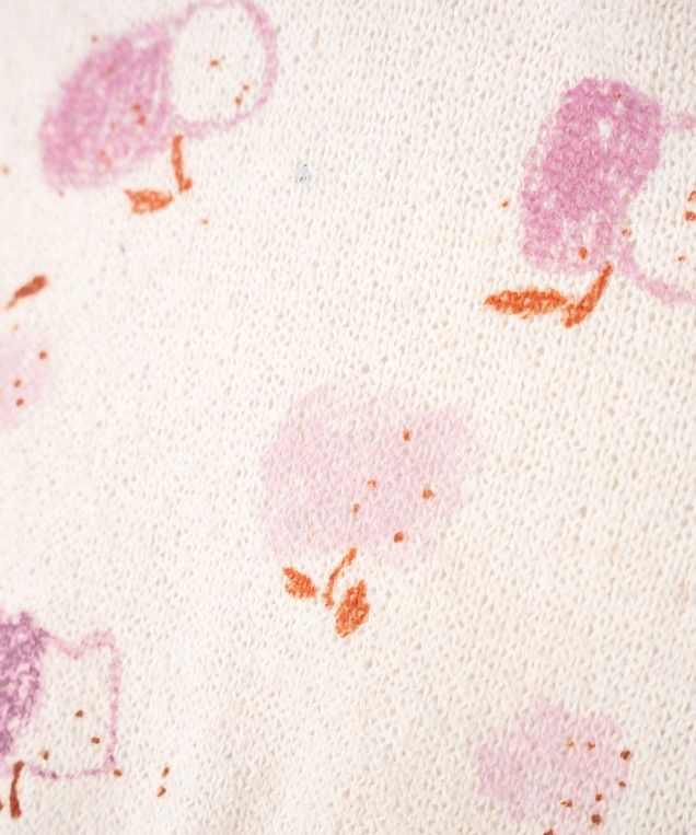 printed jersey sweater - apples - pink