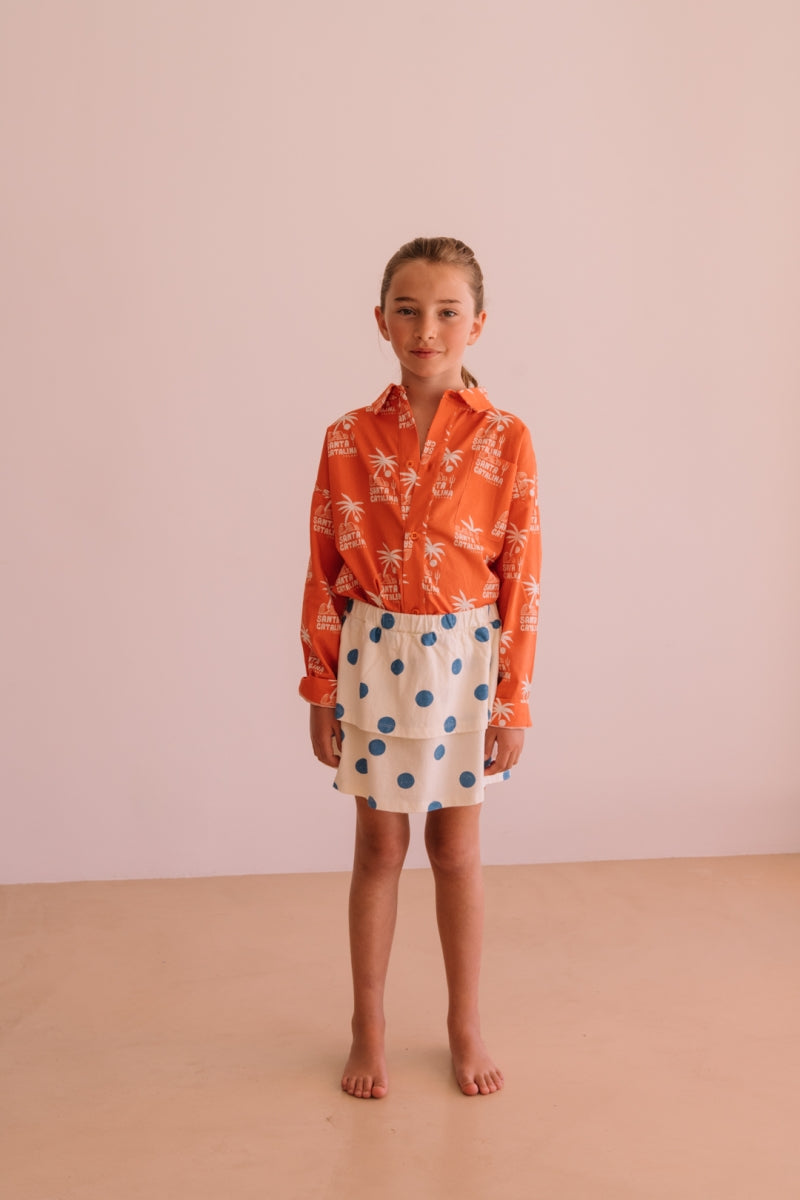 skirt lila - blue dots