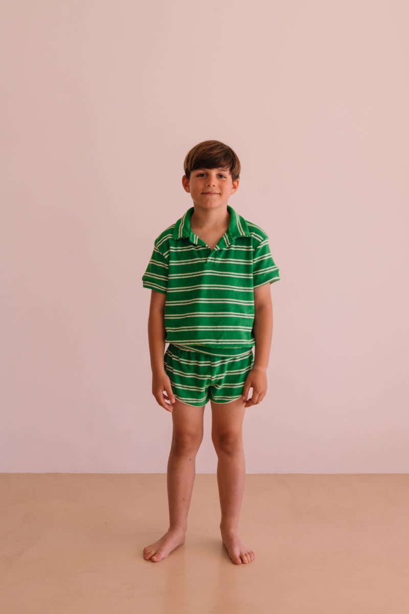 short juju - summer green stripes