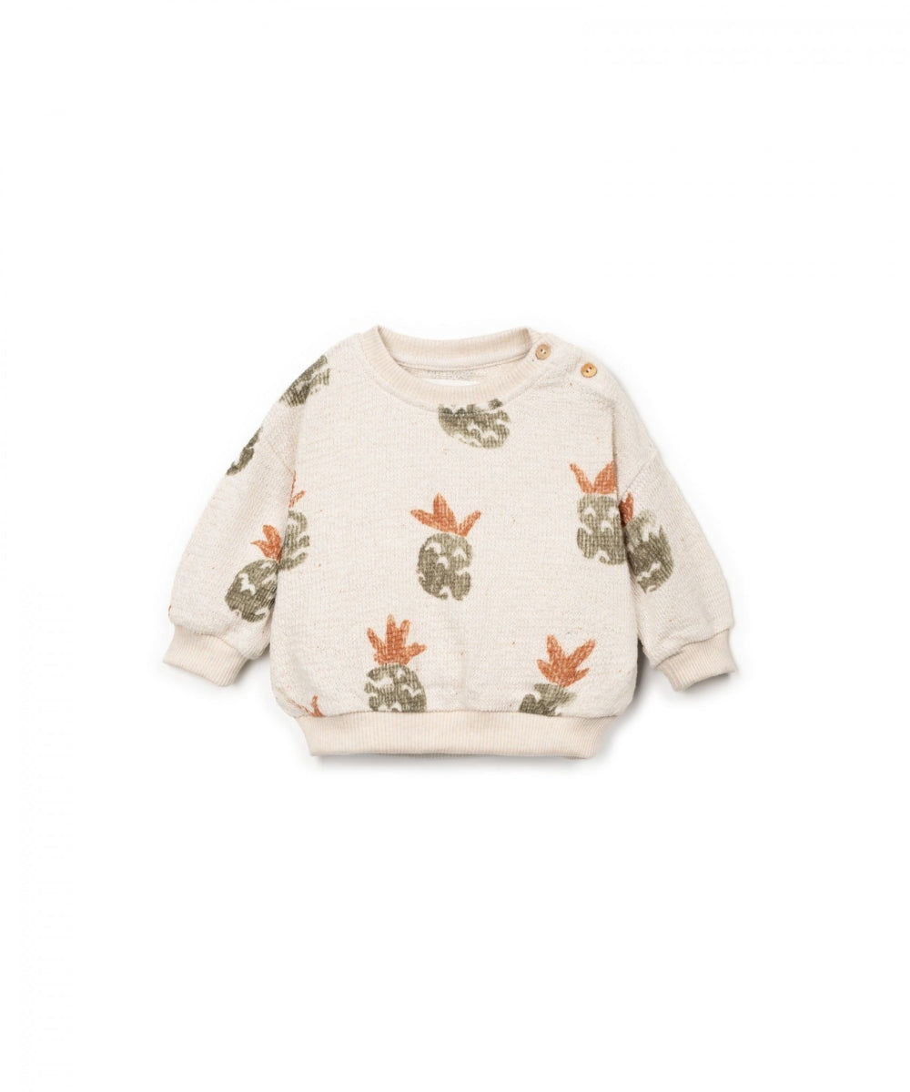 printed jersey sweater - bio resin - ananas