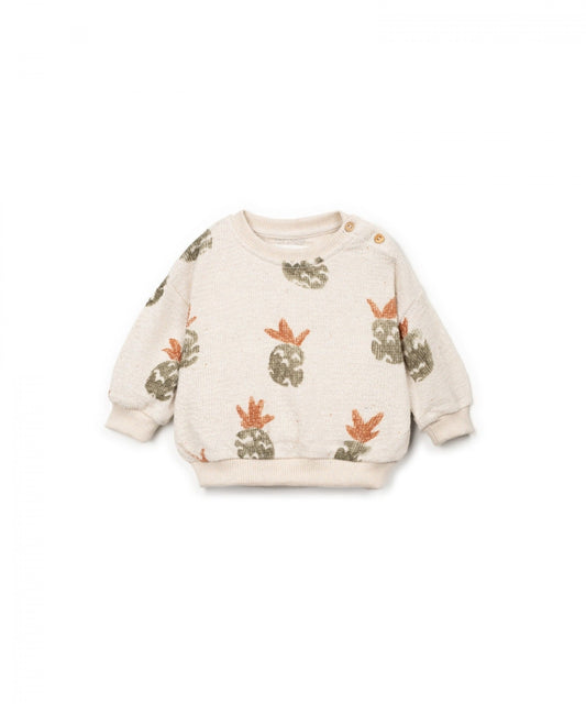 printed jersey sweater - bio resin - ananas