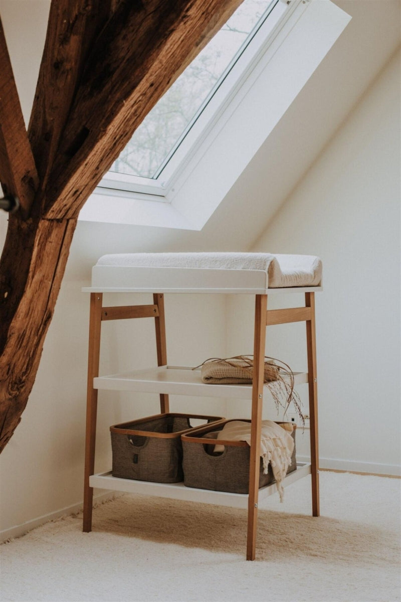 luiertafel hip - wit/naturel