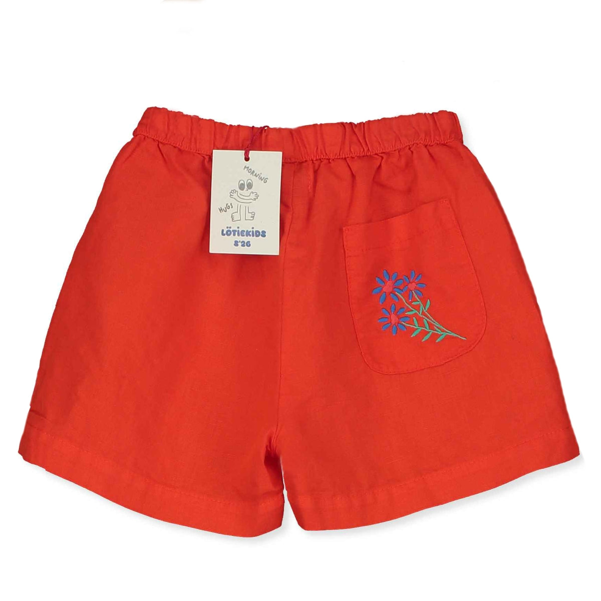 woven linnen short - red