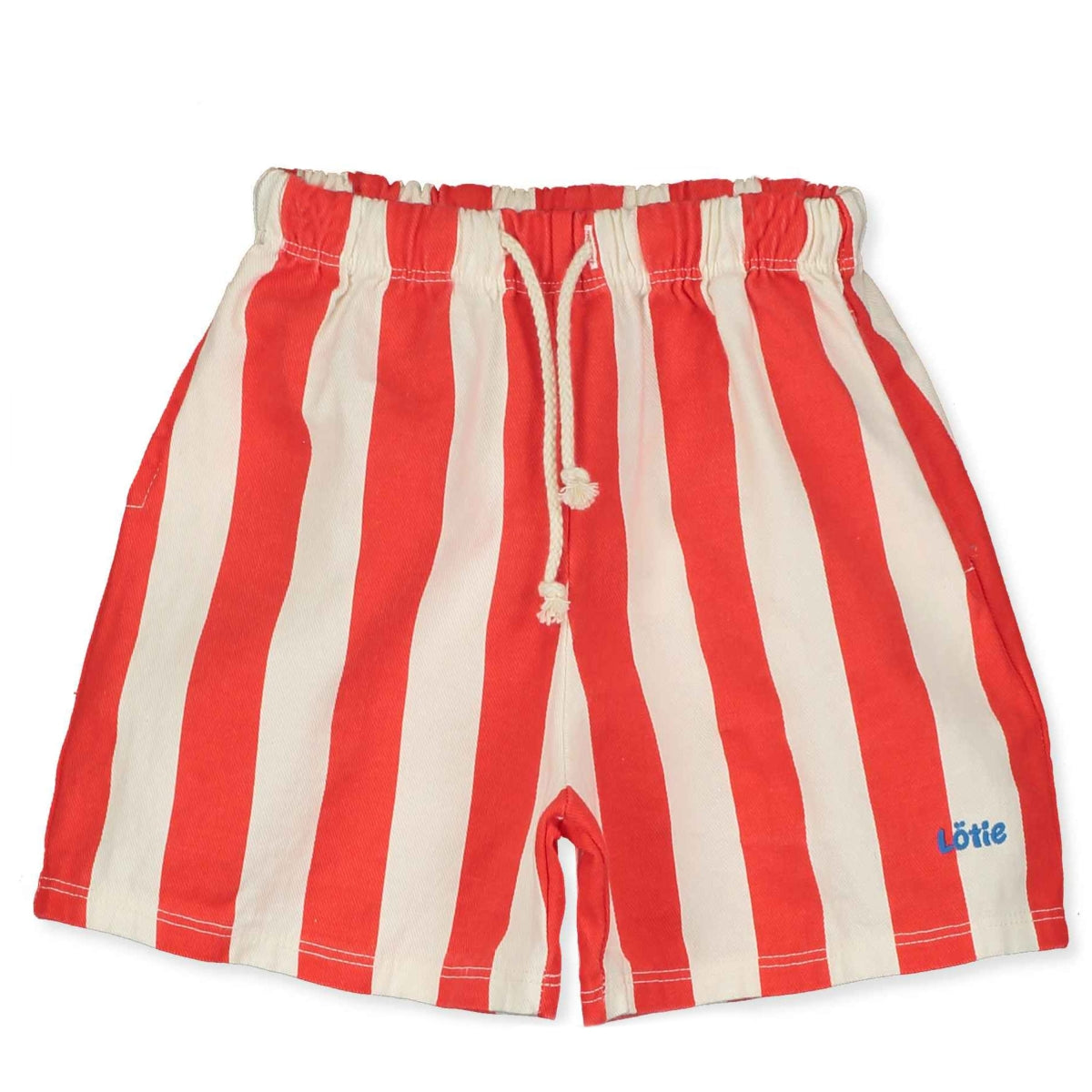 twill short - red stripes & offwhite