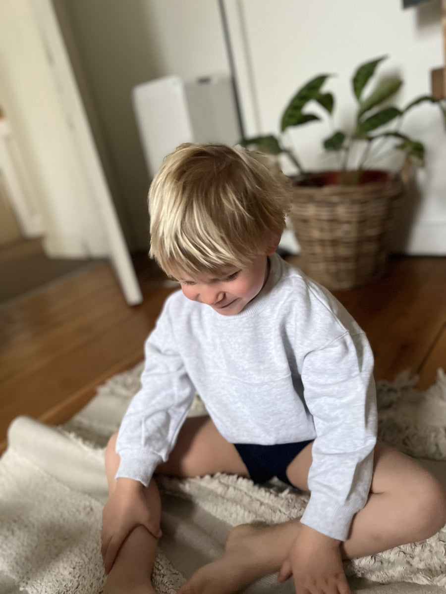 fleece sweater - kids - light grey mix